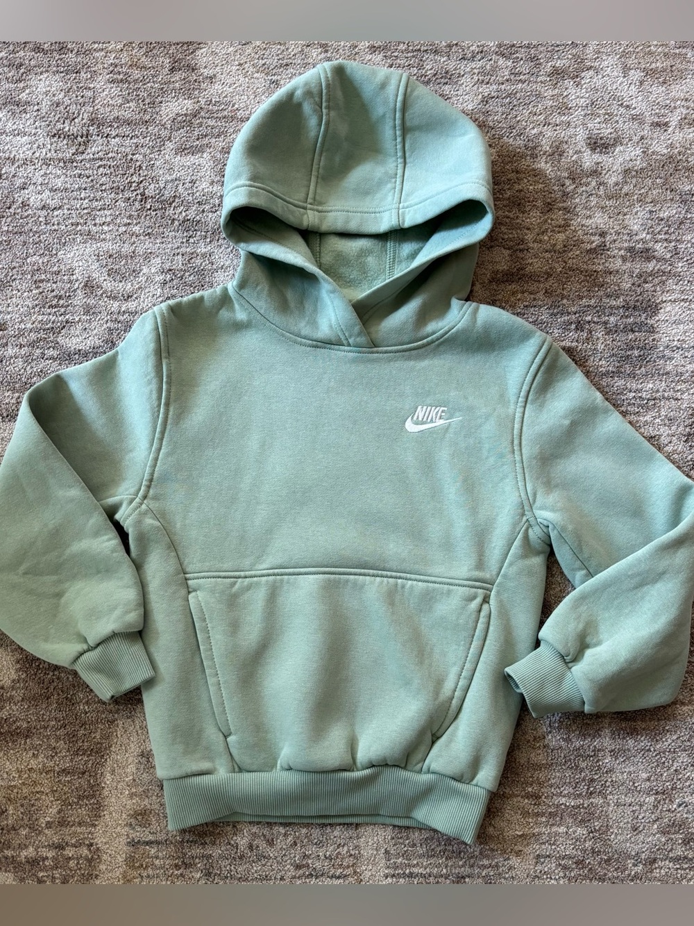 Nike Kids Hoodie in Sage Green with White Logo